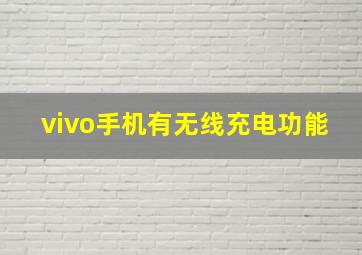 vivo手机有无线充电功能