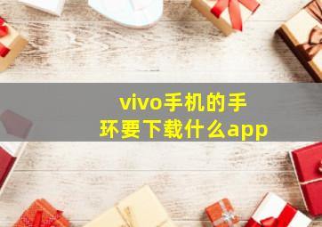 vivo手机的手环要下载什么app