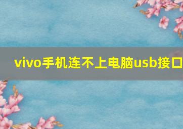 vivo手机连不上电脑usb接口