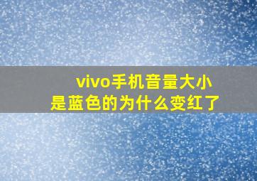 vivo手机音量大小是蓝色的为什么变红了