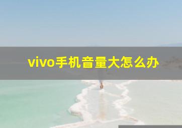 vivo手机音量大怎么办