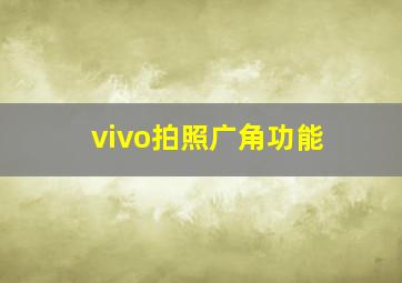 vivo拍照广角功能