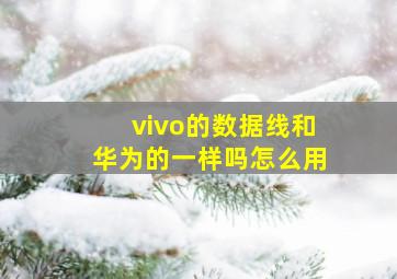 vivo的数据线和华为的一样吗怎么用