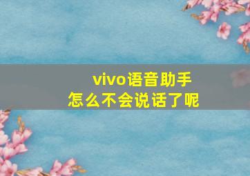 vivo语音助手怎么不会说话了呢