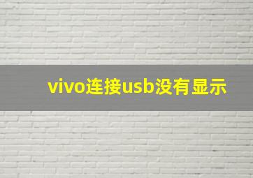 vivo连接usb没有显示