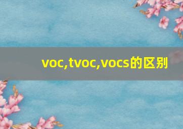 voc,tvoc,vocs的区别