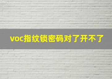 voc指纹锁密码对了开不了