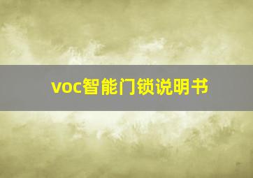 voc智能门锁说明书