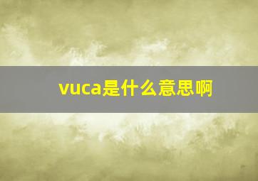 vuca是什么意思啊