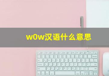 w0w汉语什么意思