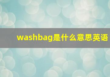 washbag是什么意思英语