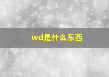 wd是什么东西