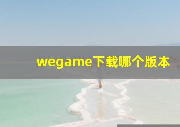 wegame下载哪个版本