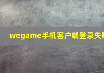 wegame手机客户端登录失败