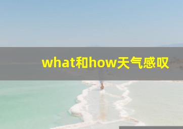 what和how天气感叹