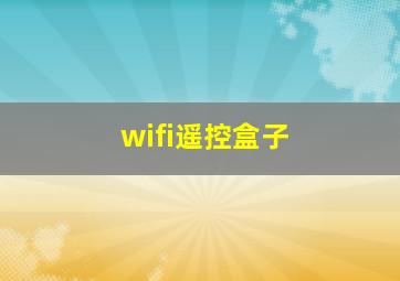 wifi遥控盒子