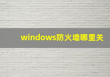 windows防火墙哪里关