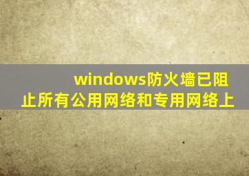 windows防火墙已阻止所有公用网络和专用网络上