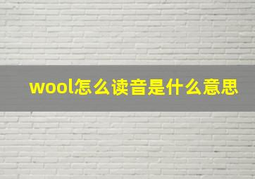 wool怎么读音是什么意思