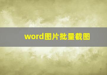 word图片批量截图