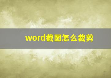 word截图怎么裁剪