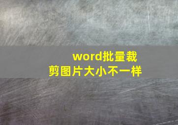 word批量裁剪图片大小不一样