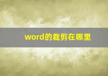 word的裁剪在哪里