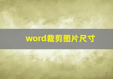 word裁剪图片尺寸