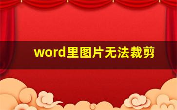 word里图片无法裁剪