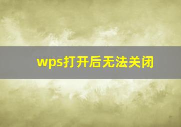 wps打开后无法关闭