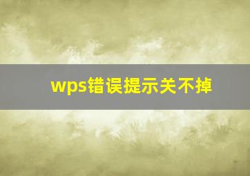 wps错误提示关不掉