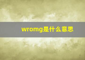 wromg是什么意思