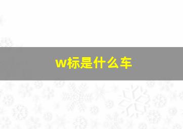 w标是什么车