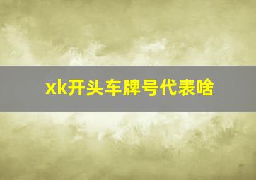 xk开头车牌号代表啥