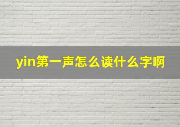 yin第一声怎么读什么字啊