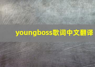 youngboss歌词中文翻译