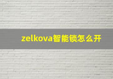 zelkova智能锁怎么开