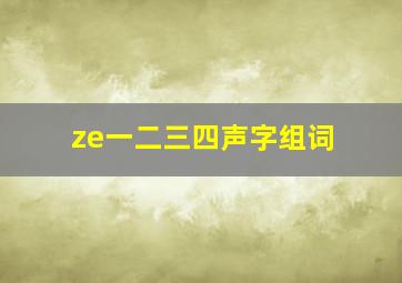 ze一二三四声字组词