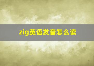 zig英语发音怎么读