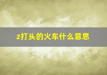 z打头的火车什么意思