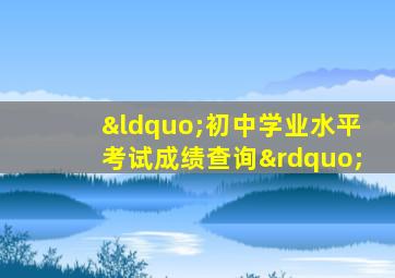 “初中学业水平考试成绩查询”