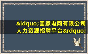 “国家电网有限公司人力资源招聘平台”