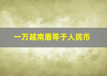 一万越南盾等于人民币