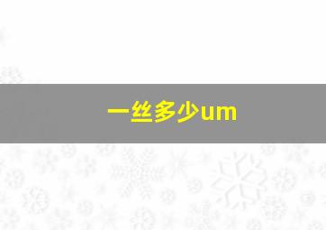 一丝多少um