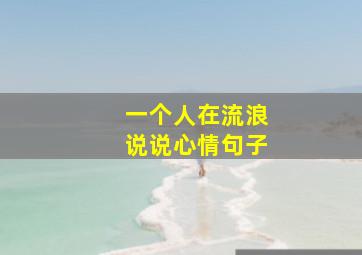 一个人在流浪说说心情句子