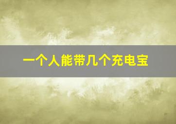 一个人能带几个充电宝