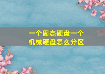 一个固态硬盘一个机械硬盘怎么分区