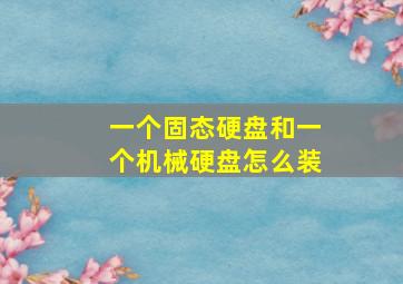 一个固态硬盘和一个机械硬盘怎么装