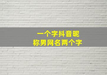 一个字抖音昵称男网名两个字