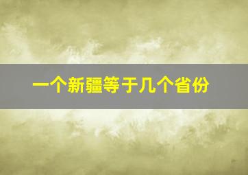 一个新疆等于几个省份